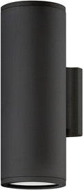 Hinkley Silo Small Outdoor Integrated LED Up/Down Wall Lantern Rust and Corrosion-Resistant Dark Sky Compliant Black