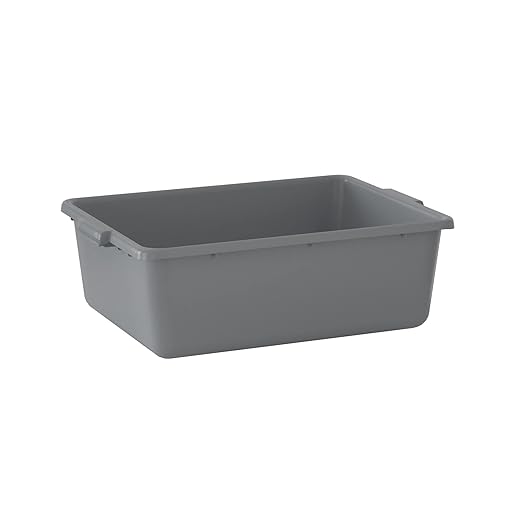 6-Pack 20 x 15 x 7 9 Gallon Gray Polypropylene Plastic Bus Tub/Bus Box