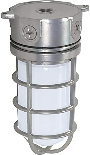 Nuvo Lighting SF76/624 Industrial Style Small Heavy Duty Aluminum Durable Outdoor Close to Ceiling Porch and Patio Light with Frosted Glass Metallic Silver