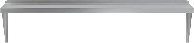 AmGood 18 x 60 Stainless Steel Wall Shelf | Appliance &amp Equipment Metal Shelving | NSF | Kitchen Restaurant Garage Laundry Utility Room | Heavy Duty | Squared Edge