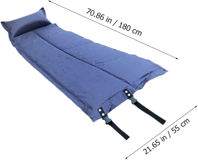 ERINGOGO Inflatable Camping Mat with Pillow Portable Wear Resistant Sleeping Pad for Hiking and Outdoor Activities Convenient Single Camping Mattress Durable Design for Tents and Travel