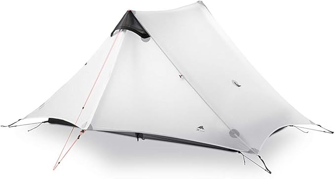3F UL GEAR Lanshan 2 Person Tent Hiking Ultralight Camping Tent Professional 15D Silnylon Rodless Trekking Pole Tent Waterproof Backpacking Outdoor for Camping Bivvy