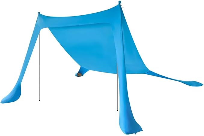 Monoprice 7-Foot 4-Person Sunshade - with UPF 50+ UV Protection Lightweight Lycra Fabric Blue - Pure Outdoor Collection