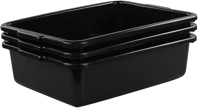 Black Commercial Plastic Bus Box Bus Tub Set of 3