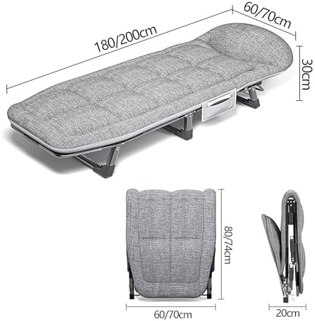 Folding Camping Cot for Adults Heavy Duty Outdoor Bed with Carry Bag Layer Travel Camp Cots Portable Cot Extra WideFolding Bed with Mattress 6 Position Adjustable Backrest Camping Cots for