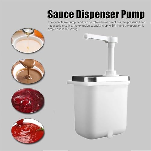 Sauce Dispensing Pump with Rotary Pressure Head and Rapid Rebound Suitable for Syrups Honey Jams Spices and Seasonings.