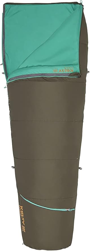 Kelty Rambler 50 Degree Synthetic CloudLoft Insulated Sleeping Bag Unzips Completely to A Blanket Anti-Snag Zipper &amp More