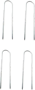 POPETPOP 4pcs U-Shaped Ground Pegs for Tent and Trampoline Galvanized Fastening Stakes Sturdy Camping Tent Fixing Stakes for Outdoor Use