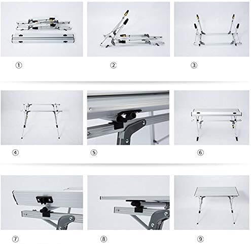 Outdoor Folding Table – Aluminum Alloy Picnic Table Lightweight &amp Waterproof for Camping Beach Hiking BBQ Travel – Portable Desk 90x53cm