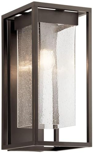 Kichler Mercer 20 inch 1 Light Outdoor Wall Light with Clear Seeded Glass in Olde Bronze® 18.75