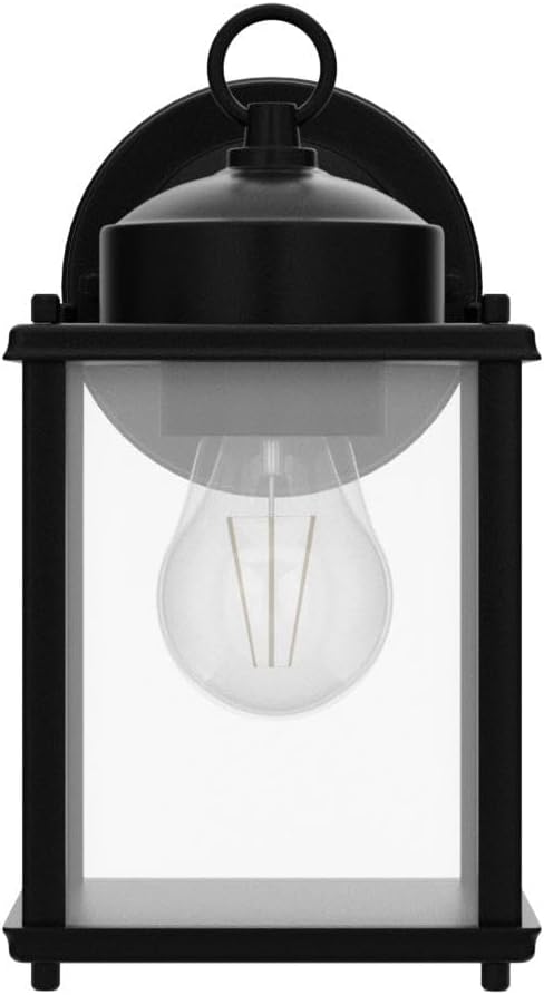 Outdoor Wall Lantern Exterior Waterproof Wall Sconce Light Fixtures Black Front Door Wall Lighting with Clear Beveled Glass Shade 2 Pack