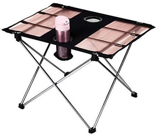 Portable Aluminum Outdoor Folding Table – Lightweight and Foldable – Ideal for Camping Hiking Picnic Travel and BBQ – 43x56x40CM