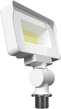 RAB X34 Series Adjustable LED Flood Light – Selectable Wattage &amp CCT Outdoor Commercial Fixture (Available in Bronze or White) (White)