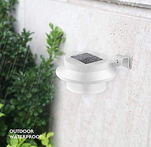 6-Pack Solar Gutter Led Lights Outdoor Solar Fence Lights Deck Lights for Eaves Garden Landscape Yard (White)