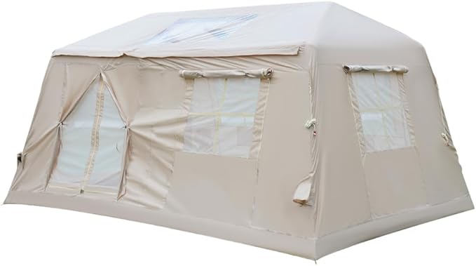 Easy Setup Inflatable Camping Tent Waterproof 4 Season Air Tent with Hand Pump Oxford Glamping Tent for 4/6/8 Adults