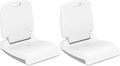 Goplus Poolside Chair for Edge of Pool Foldable Portable Flip Seat w/Back Support &amp 2 Handles Lightweight Outdoor Camping Chair for Stadium Tailgating Fishing Boats Beach (White 2 Packs)