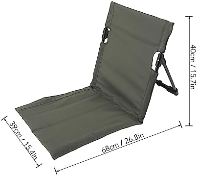 Zerodis Portable Folding Beach Lounge Chair with Backrest - Vibrant Design Oversized Zippered Pocket - Easy to Unfold 600D Oxford Cloth 7075 Aluminum Alloy (Army Green)