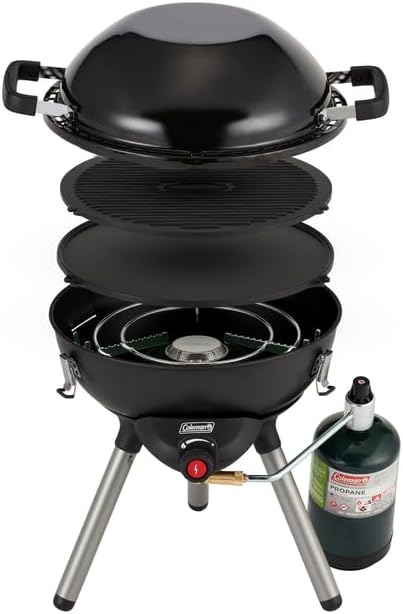 Coleman 4-in-1 Portable Propane Grill with 4 Cooking Attachments Grill/Stove/Griddle/Wok with 7000 BTUs of Power for Grilling Tailgating Camping BBQ &amp More