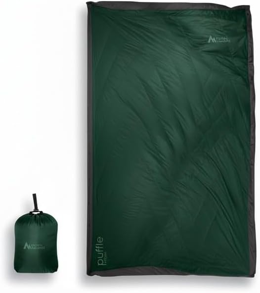 Sierra Madre Puffle 40 °F 5‑in‑1 Camping Quilt – Ultra-Soft Outdoor Blanket Sleeping Bag Under/Top Quilt Poncho | Linkable Compact Adventure Gear