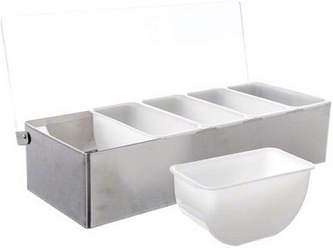 TableCraft Condiment Caddy Pizza Topping Station Stainless Steel Base