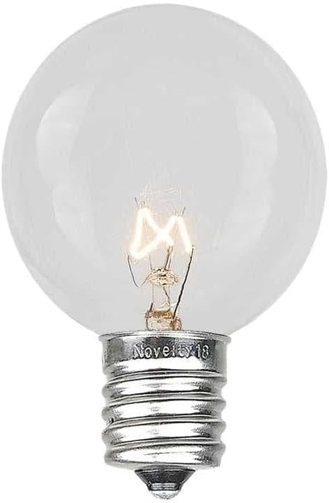 G30 Globe Outdoor String Lights With 25 Frosted White Globe Bulbs By Novelty Lights - Commercial Grade - Outdoor Lights - Bulb String Lights - Globe String Lights - Globe Lights - Patio String Lights