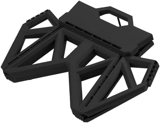 Tactical Folding Step Stool Portable Small Chair Collapsible for KitchenHiking Stool Backpacking Camping Fishing and Hunting (Black)
