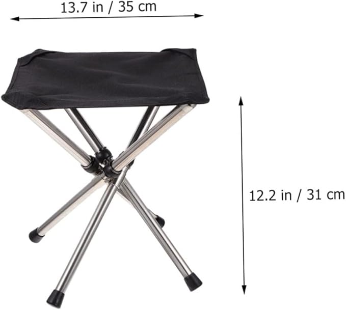 Happyyami 1set Portable Folding Stool Lightweight Outdoor Camping Chair Compact Space-Saving Design for Fishing Picnics and to Carry for Outdoor Activities