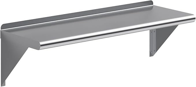 AmGood Stainless Steel Wall Shelf – Select from 47 Sizes. from 10 in. to 96 in. Long. from 6 in. to 24 in. Wide.
