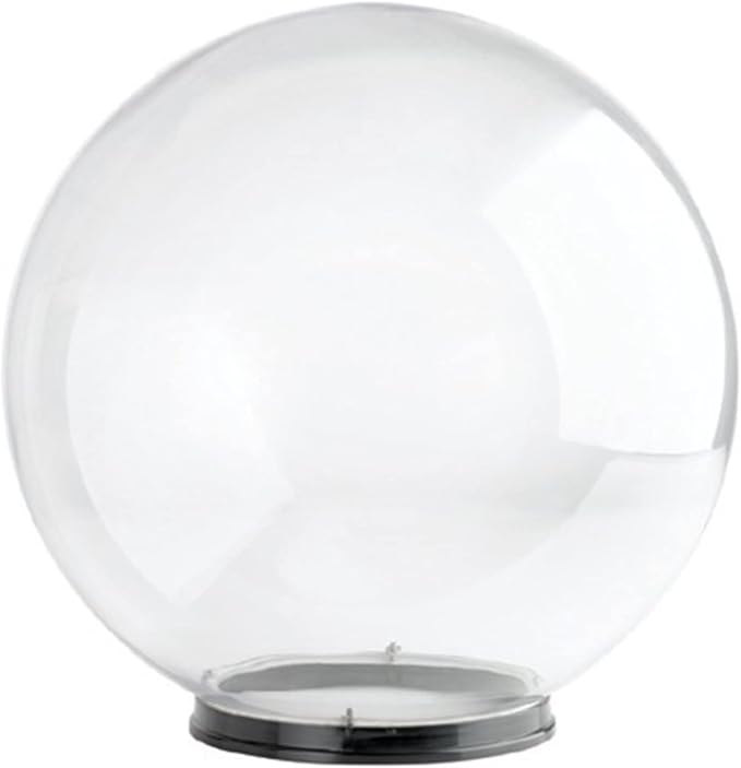 KASTLITE Premium Lamp Post Globe Combo Lighting Fixture | 16 Clear Lens with Black Aluminum Heavy Duty Fitter for 3 Diameter Posts (Post Not Included) | Comes with Adjustable LED Bulb