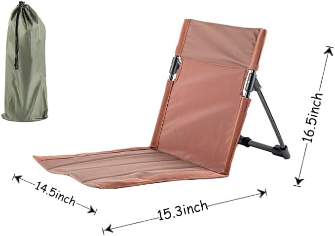 Ultra-Light Folding Camping Chair with BackrestOutdoors Relaxing Floor Seat for SwimmingPool Beach Lawn Picnic Road Trips
