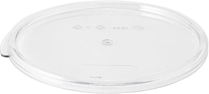 Restaurantware 8.75 Inch Round Polycarbonate Lid - Snap-On Food Storage Cover - Airtight Translucent Container Lid - Dishwasher-Safe Freezer-Safe Hot and Cold Food Friendly - Clear Plastic