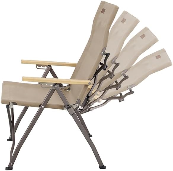 Kakadu Revived Recliner Adjustable Camping Chair w/ 4 Reclining Positions Recycled Heavy-Duty Canvas w/Rugged Aluminum Frame and Bamboo Armrests Foldable Chair Includes Carry Bag