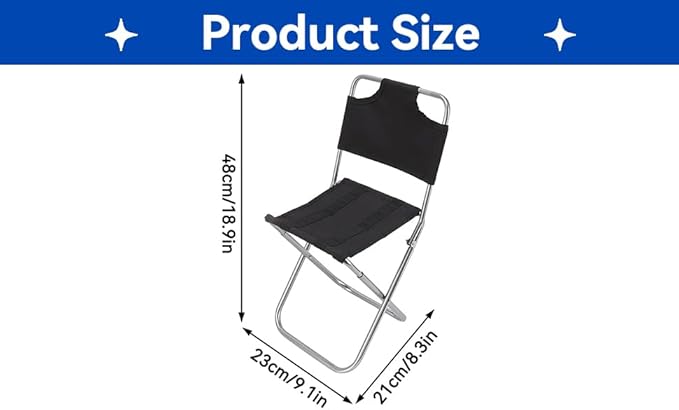 Folding Chairs for Outside Mini Portable Chair with Backrest Aluminum Alloy Foldable Camping Stool Multifunctional Small Outdoor Chair for Fishing Barbecue