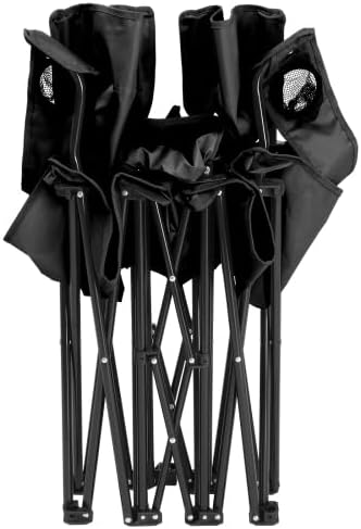 Camping Chairs Folding Double Chair with Removable Umbrella Cup Holders Cooler Bag Side Pocket &amp Carry Bag for Beach Outdoor Sports Concerts Travel Picnic