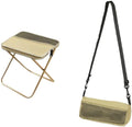 Foldable Backpack Stool2026 Folding Stool Ultralight 2-in-1 Handbag Satchel Style Collapsible Pocket Stool for Camping Hiking Fishing Travel Hunting (Khaki Medium)