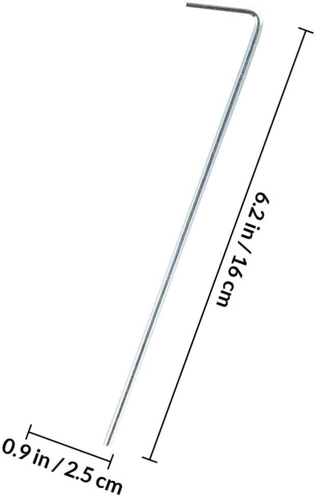 Angoily 40pcs Heavy Duty 7-Shaped Tent Stakes Metal Camping Tent Pegs 3.5mm Diameter Ground Anchors for Outdoor Hiking and Garden Shelter