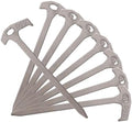 DOD Shakeen Peg Set (L) - 8 Pack Heavy Duty 11-Inch Forged Steel Tent Stakes - Durable Ground Anchors for Tents and Tarps - Silver/Black