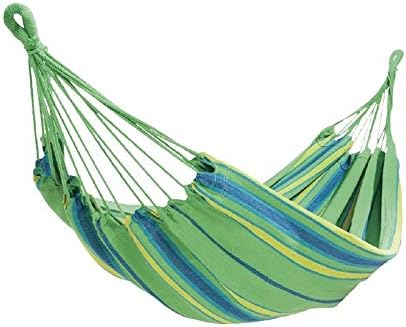 11 ft Hanging Rope Hammock for Travel Camping Hiking Outdoors Backyard (Green-Yellow-Blue-LightBlue)