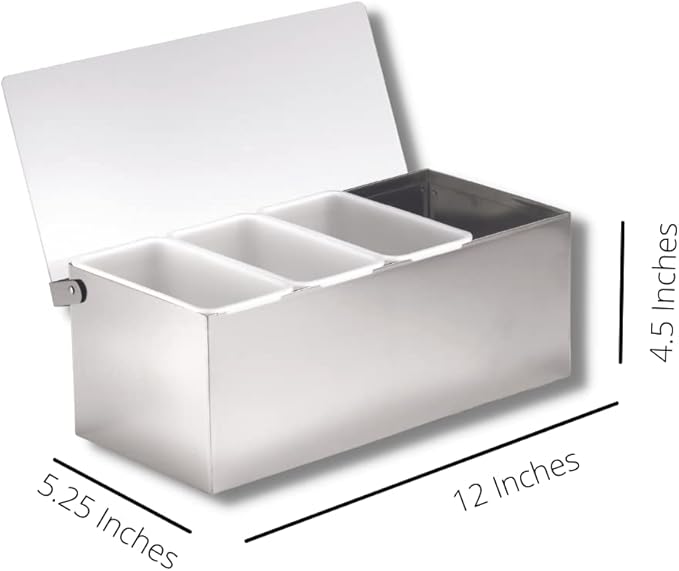TableCraft Condiment Caddy Pizza Topping Station Stainless Steel Base