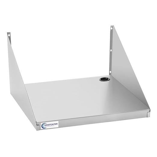 Stainless Steel Microwave Shelf 18x24 200 lb Heavy Duty Metal Appliance Wall Mount Floating Shelving Commercial Microwave Rack for Kitchen Restaurant and Hotel