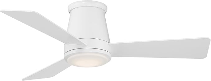 WAC Lighting Hug 3-Blade Aluminum Smart Flush Mount Ceiling Fan in Matte White