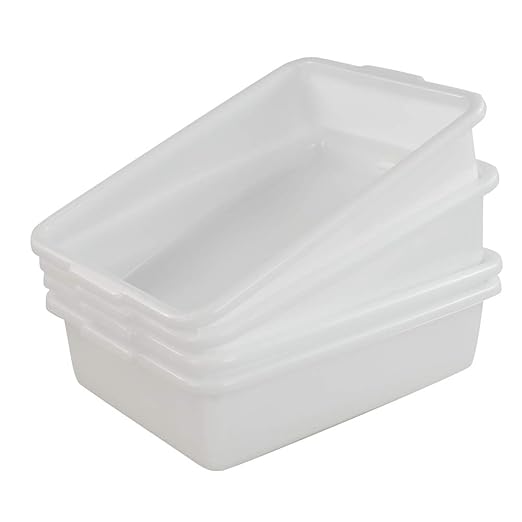 4-pack Bus Tubs Commercial 8 L White Plastic Wash Basin Bus Box