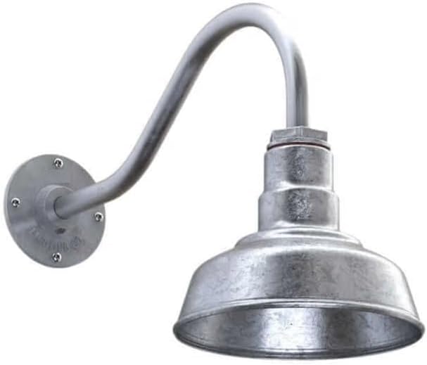 AGB101-10-AS8 GALVENIZE - Standard Barn Light with Gooseneck Arm | Outdoor LED Lights Classic Floodlight Design for Barn Lights Outdoor Durable Metal Construction Energy-Efficient
