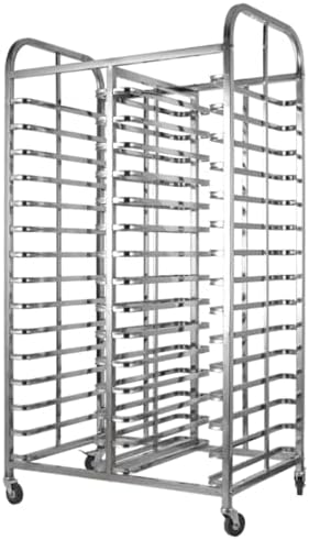 Quick Rack for Baking PansHeavy-Duty Stainless Steel Bread Pan Rack Commercial Pizza Dough Cooling Cart Food Tray Trolley Durable Metal Bakery Drying Rack for Quick Cooling and Storage