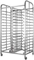 Quick Rack for Baking PansHeavy-Duty Stainless Steel Bread Pan Rack Commercial Pizza Dough Cooling Cart Food Tray Trolley Durable Metal Bakery Drying Rack for Quick Cooling and Storage