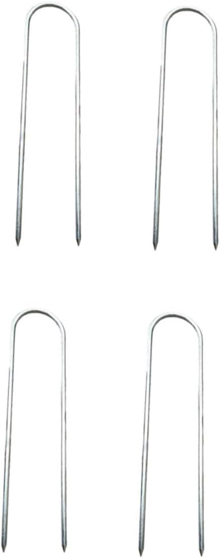 4pcs Galvanized Tent Stakes U Shape Ground Anchors Heavy Duty Camping Pegs for Outdoor Use for Tents Canopies and Garden Landscaping