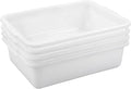 Gloreen 4-Pack Commercial Bus Tubs 8 L White Wash Basin Plastic Dish Pan