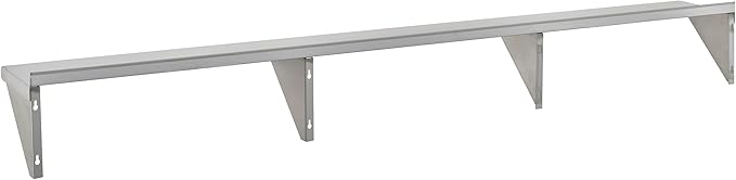 29N-017 - Commercial NSF Solid Stainless Steel Wall Shelf - 96 Wx12 D - 365 lb. Weight Capacity