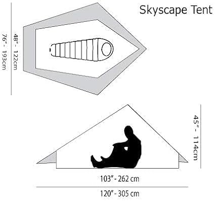 Six Moon Designs Skyscape Trekker Dark Green 1 Person 28 oz. Ultralight Backpacking Tent. Our Longest Shelter. Floor Stretches Over 8 ft Long. 100% Silicone Coated Polyester Construction.