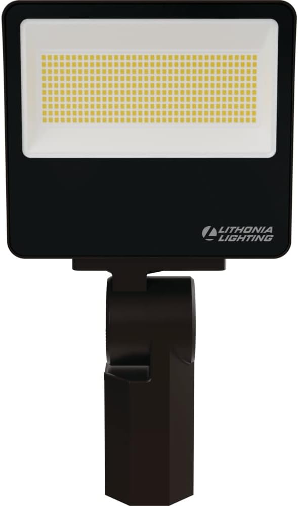 Lithonia Lighting All-in-One LED Flood Light Waterproof LED Outdoor Light Fixture with Adjustable Brightness and Color Temperature Yoke or Slipfitter Mount Dusk to Dawn Outdoor Lighting MVOLT